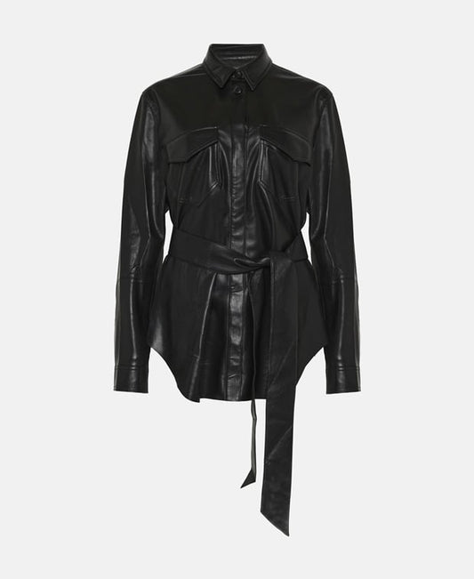 Nanushka Leather-look jacket Black