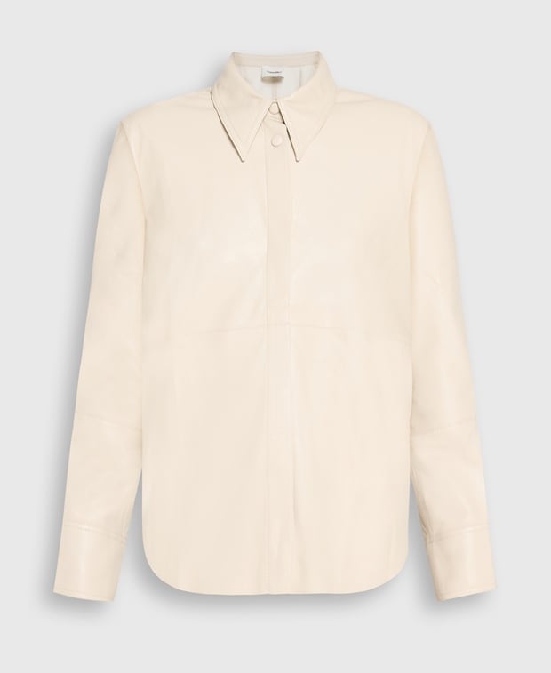 Nanushka Leather-look blouse Greige