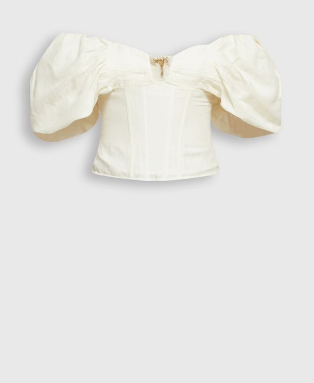 CULT GAIA Linen-blend top Samantha