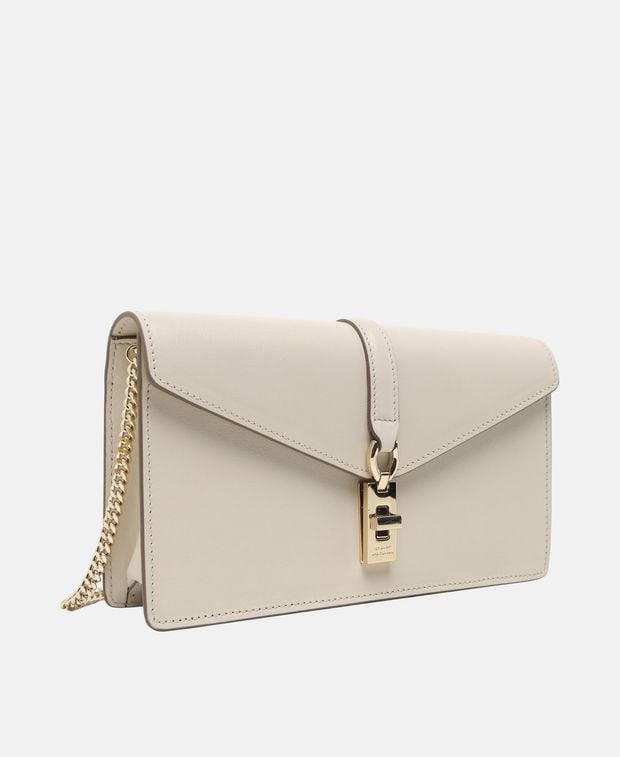 Stuart Weitzman Milan Lovelttr Leather clutch Oatmeal