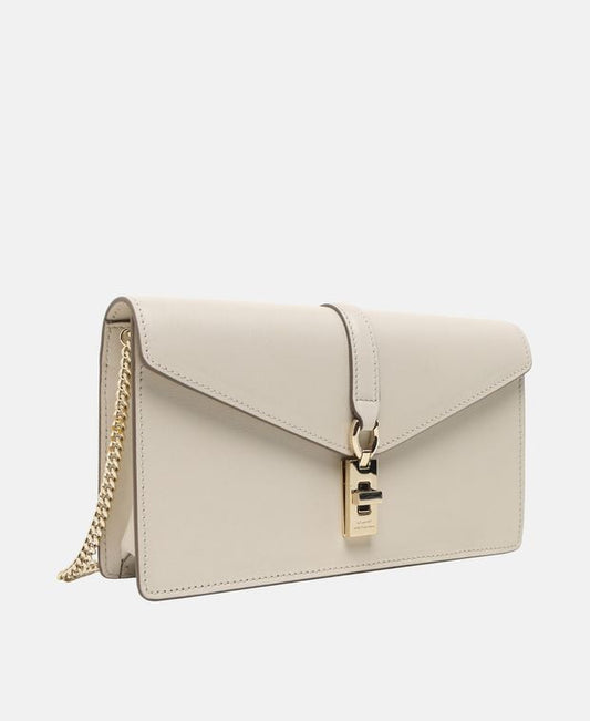 Stuart Weitzman Milan Lovelttr Leather clutch Oatmeal
