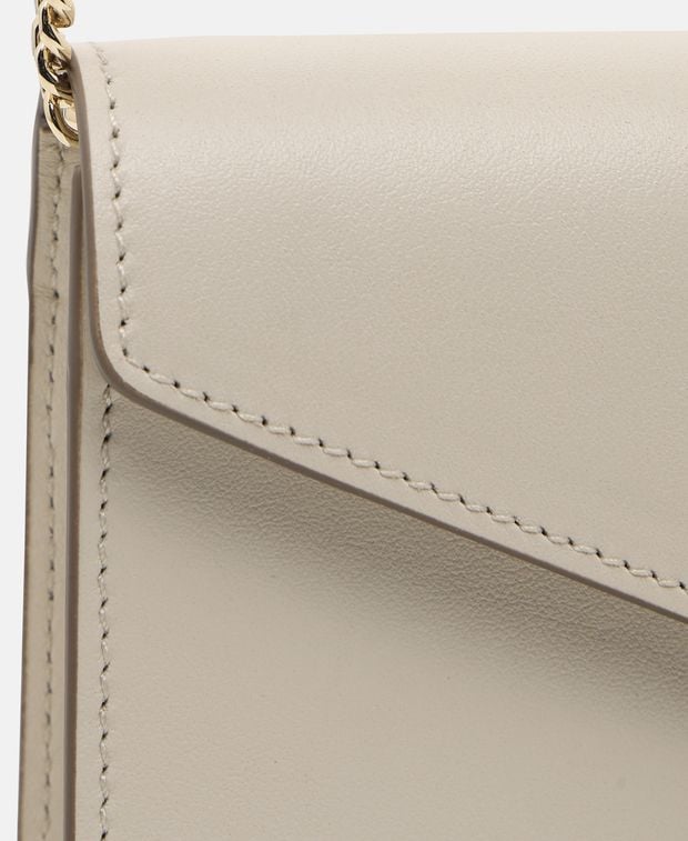 Stuart Weitzman Milan Lovelttr Leather clutch Oatmeal