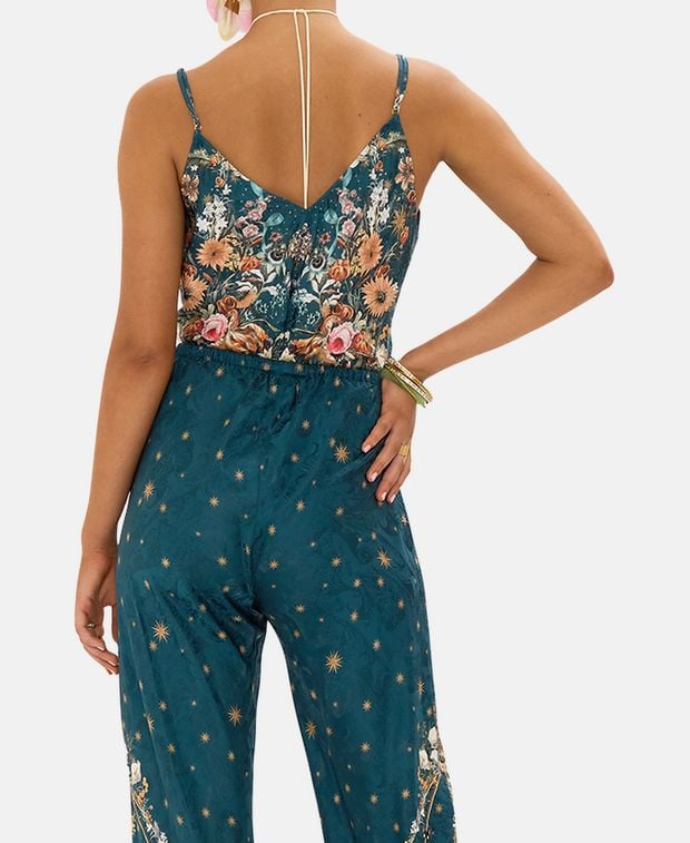 Camilla Silk-blend top Petrol