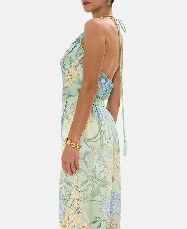 Camilla Silk top Bias Halter