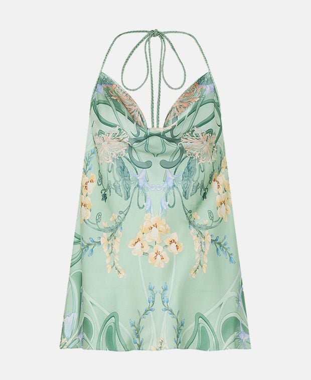 Camilla Silk top Bias Halter
