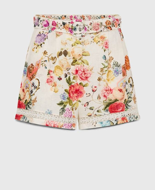 Camilla Linen shorts Ecru