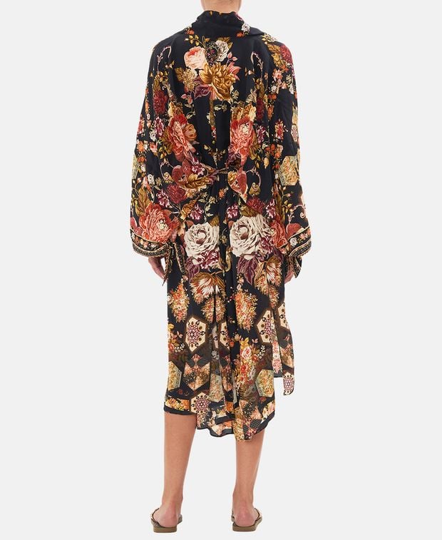Camilla Silk kimono Black