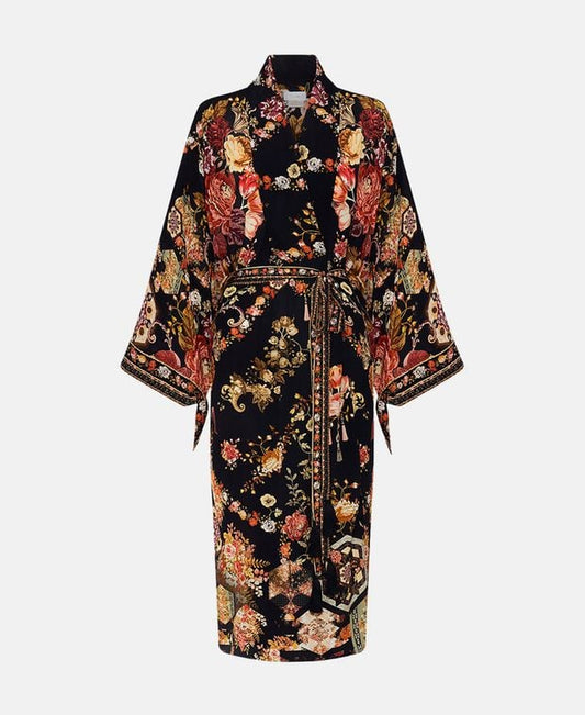 Camilla Silk kimono Black