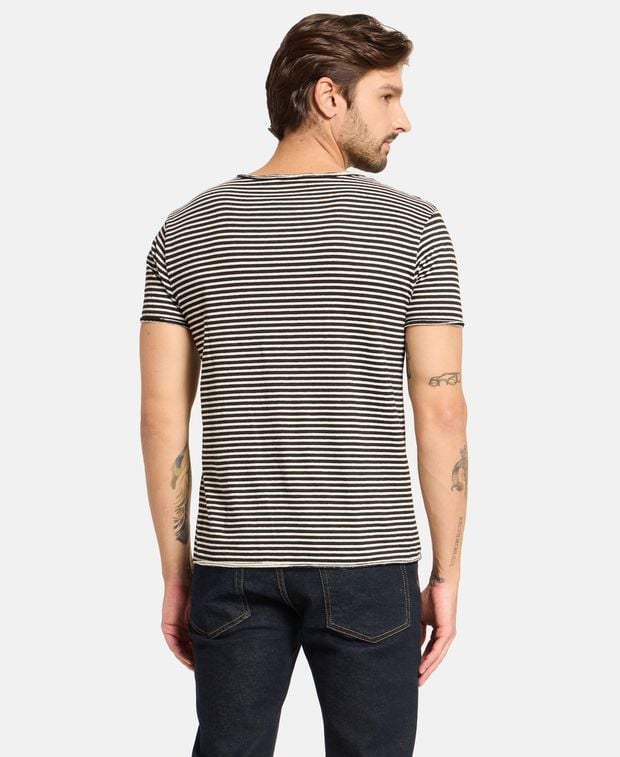 Saint Laurent Linen-blend t-shirt Black