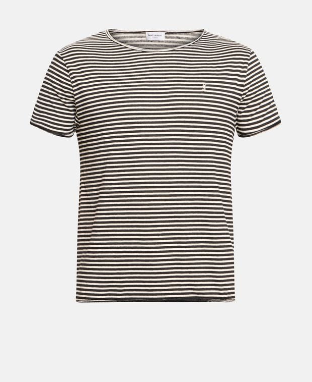 Saint Laurent Linen-blend t-shirt Black