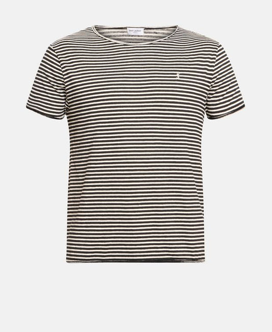 Saint Laurent Linen-blend t-shirt Black