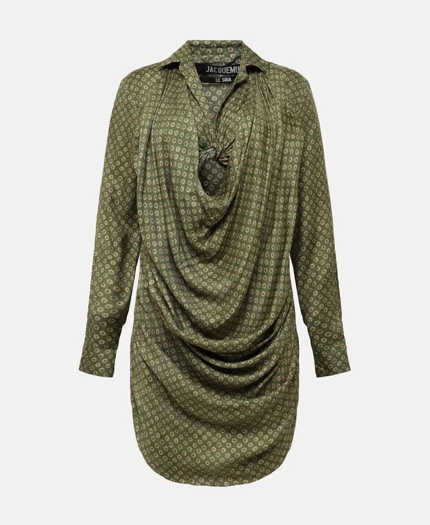 Jacquemus Silk-blend dress Green