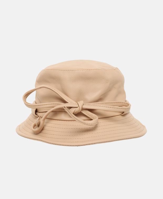 Jacquemus Leather bucket hat Beige