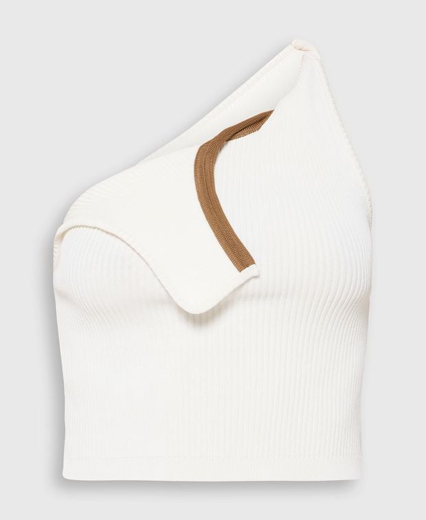 Jacquemus One shoulder top Off-white
