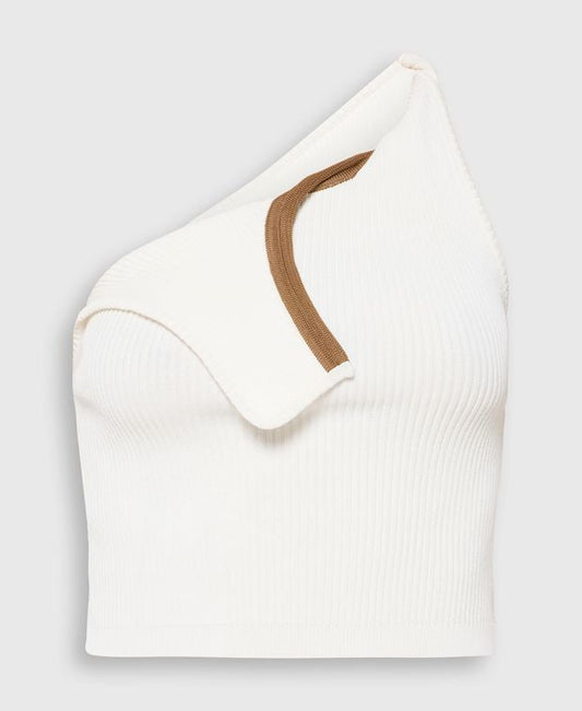 Jacquemus One shoulder top Off-white