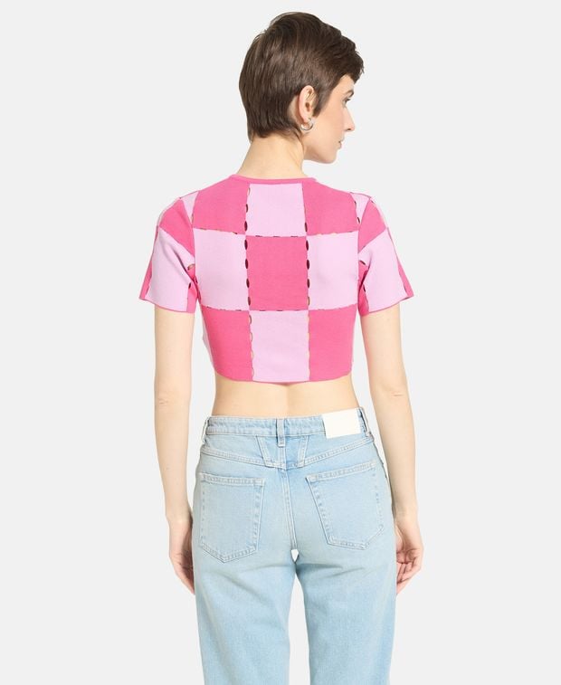 Jacquemus Knitted crop top Pink