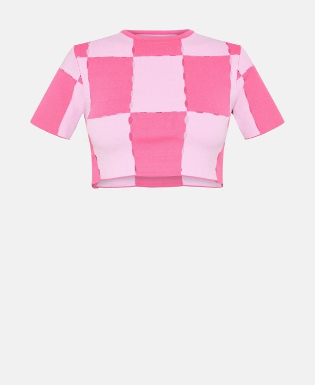 Jacquemus Knitted crop top Pink