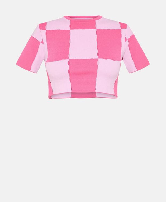 Jacquemus Knitted crop top Pink