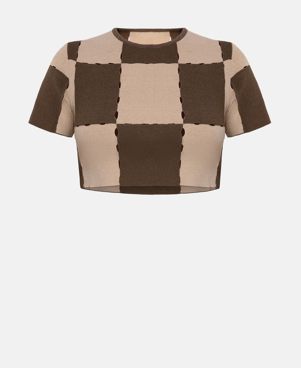 Jacquemus Knitted crop top Brown