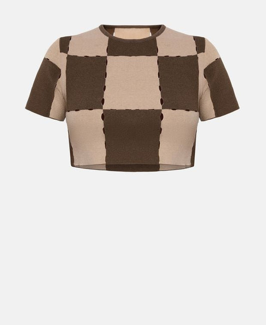 Jacquemus Knitted crop top Brown