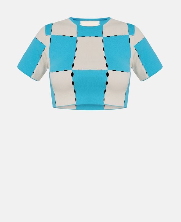 Jacquemus Knitted crop top Blue