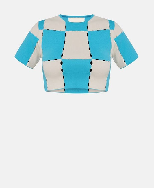 Jacquemus Knitted crop top Blue