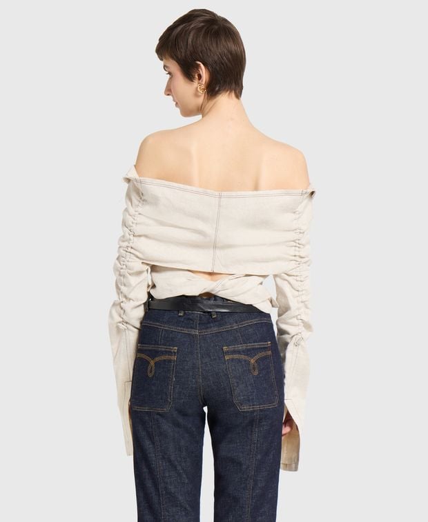Jacquemus Linen-blend blouse Beige