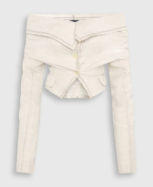 Jacquemus Linen-blend blouse Beige