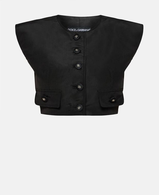 Dolce & Gabbana Silk gilet Black