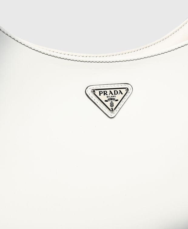 Prada Cleo Leather shoulder bag White