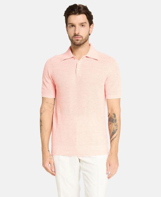 Brunello Cucinelli Linen-blend knitted polo shirt