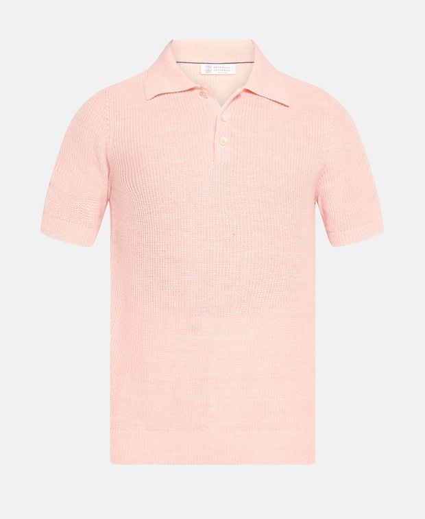 Brunello Cucinelli Linen-blend knitted polo shirt