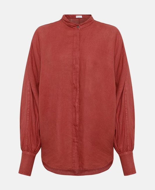 Brunello Cucinelli Linen-blend blouse