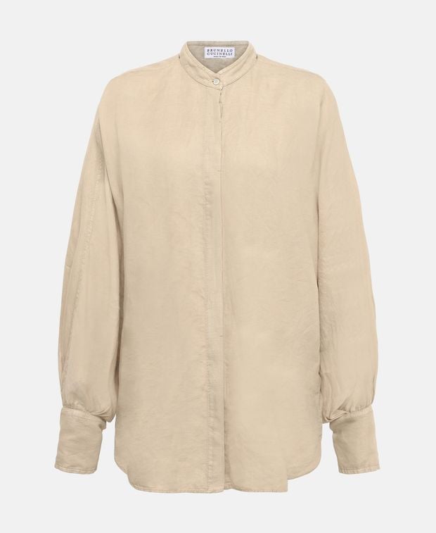 Brunello Cucinelli Linen-blend blouse