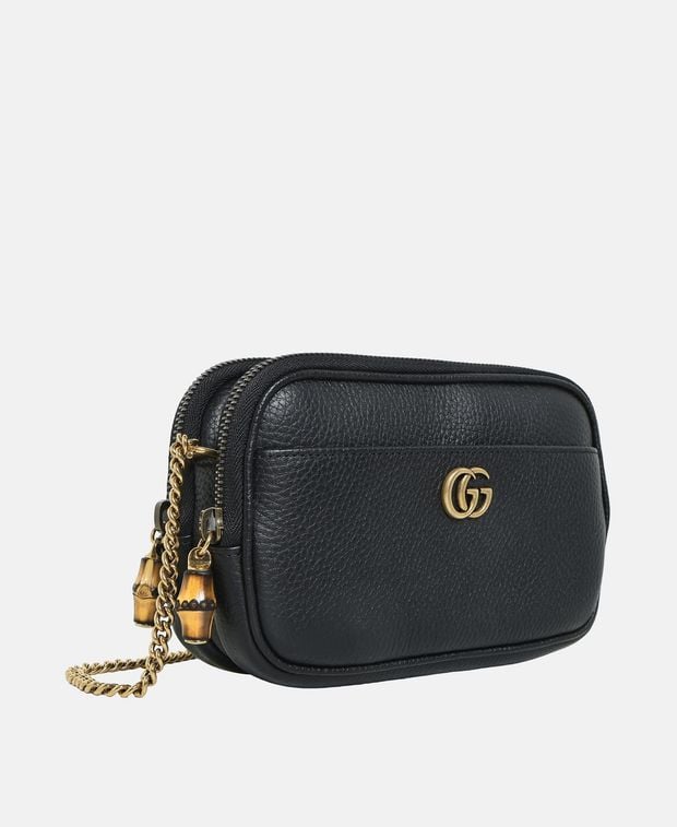 Gucci Bamboo Puller Leather cross body bag Black