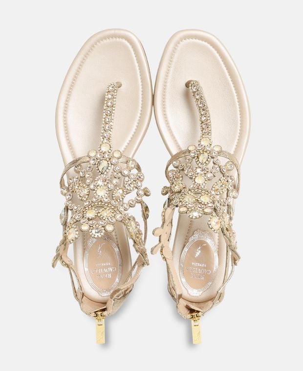 Rene Caovilla Veneziana Sandals Gold