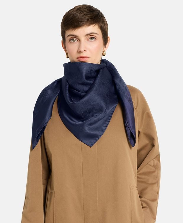 Elie Saab Silk square scarf Tinta Unita
