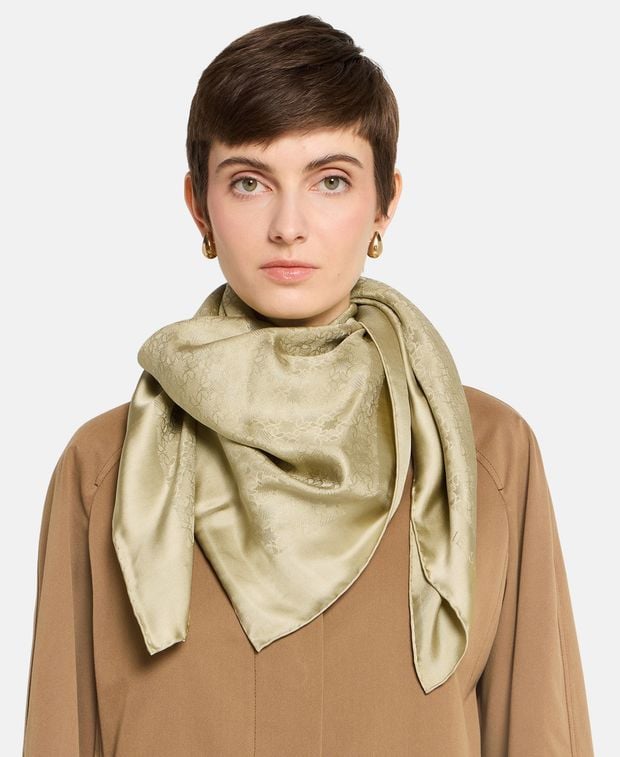 Elie Saab Silk square scarf Tinta Unita