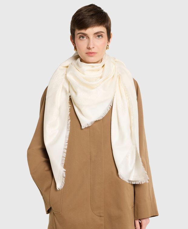 Elie Saab Silk-blend square scarf Tinta Unita