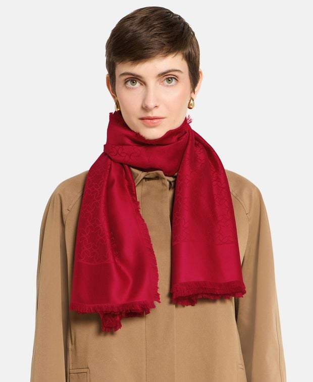 Elie Saab Silk-blend square scarf Tinta Unita