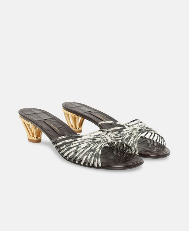Salvatore Ferragamo Aryana 40 Mules Dark Grey