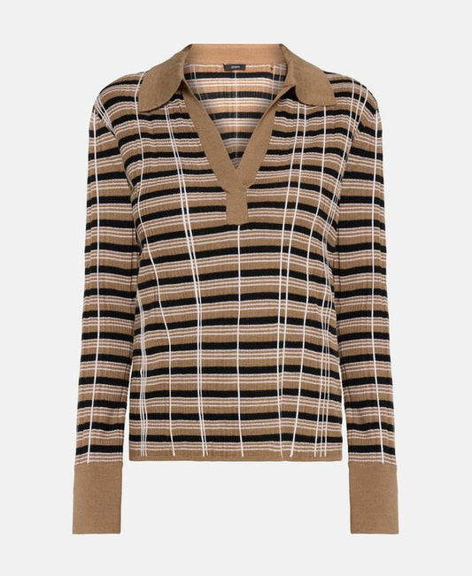 Joseph Wool-blend knitted polo shirt