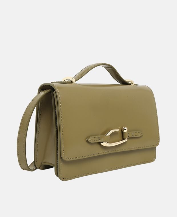 By Far Leather cross body bag Nara Mangrove