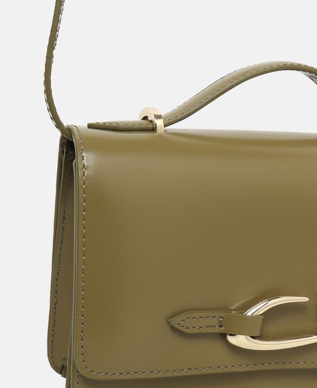 By Far Leather cross body bag Nara Mangrove