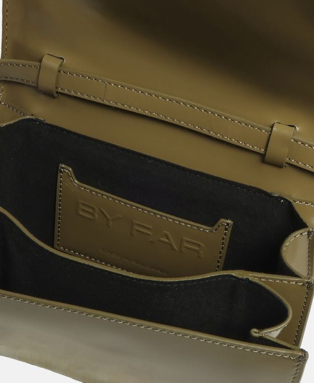 By Far Leather cross body bag Nara Mangrove