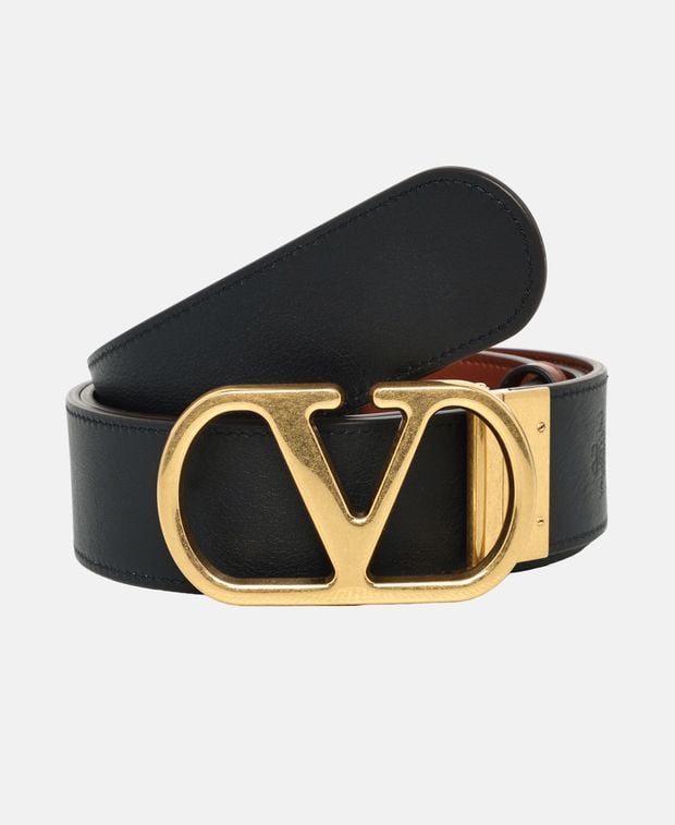 Valentino Garavani Reversible leather belt Vlogo Signature