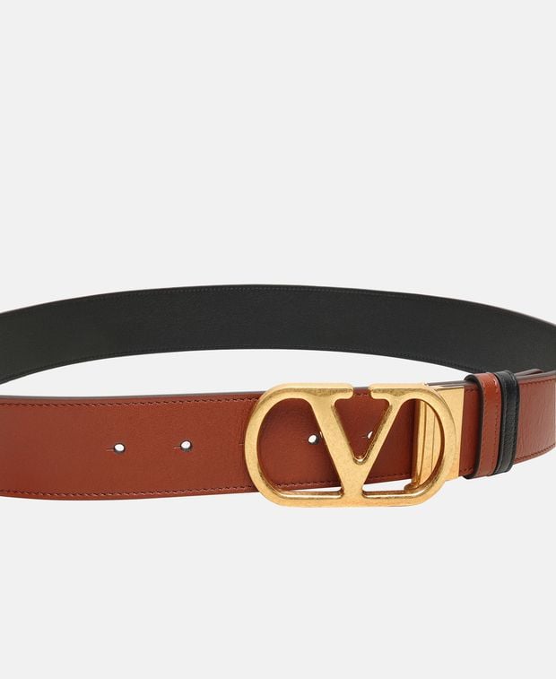 Valentino Garavani Reversible leather belt Vlogo Signature