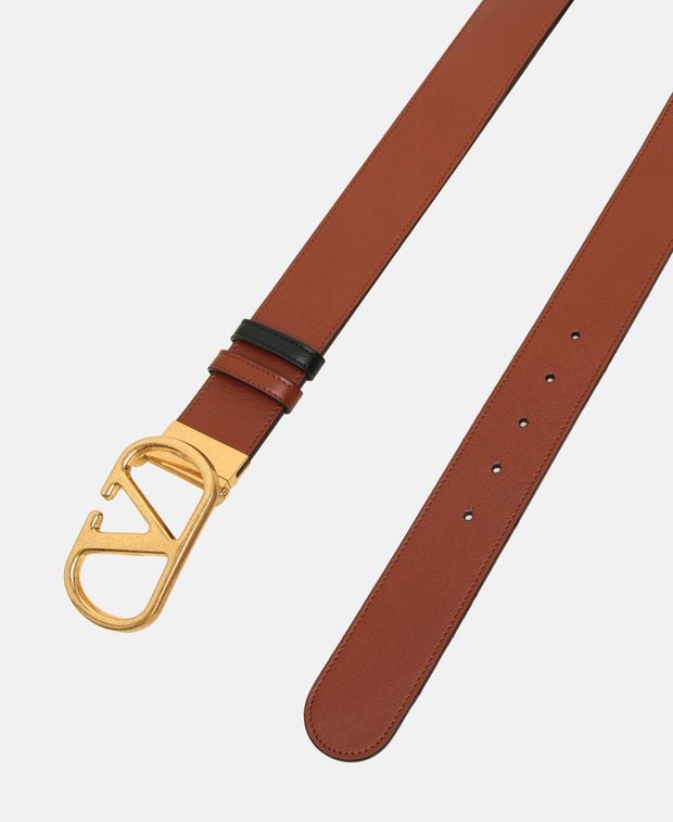 Valentino Garavani Reversible leather belt Vlogo Signature