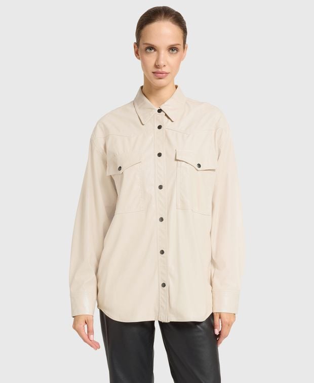 Marant Etoile Leather-look blouse Berny