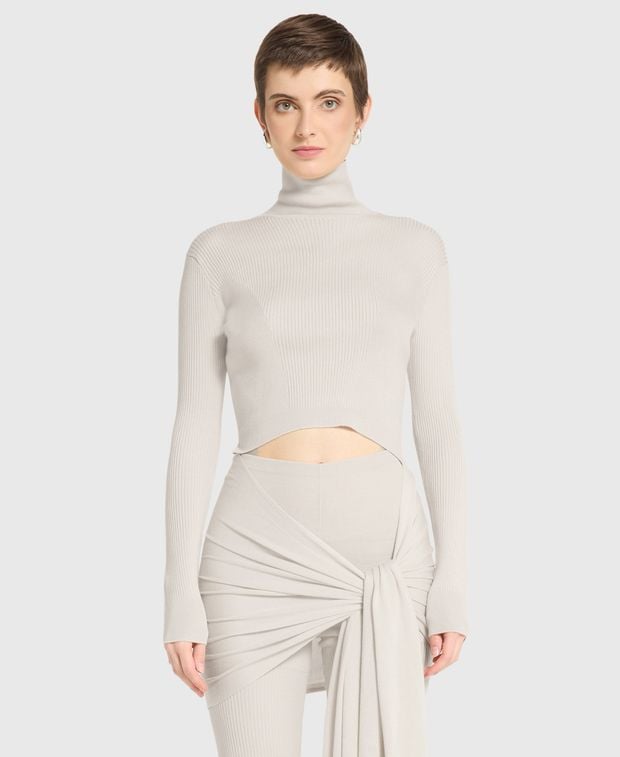 Alaia Silk cashmere pullover Sable